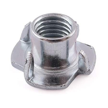 Newport Fasteners T-Nut, 4 Prongs, 3/8"-16, Steel, Zinc Plated, 7/16 in Barrel Ht, 1800 PK 219750-BR-1800